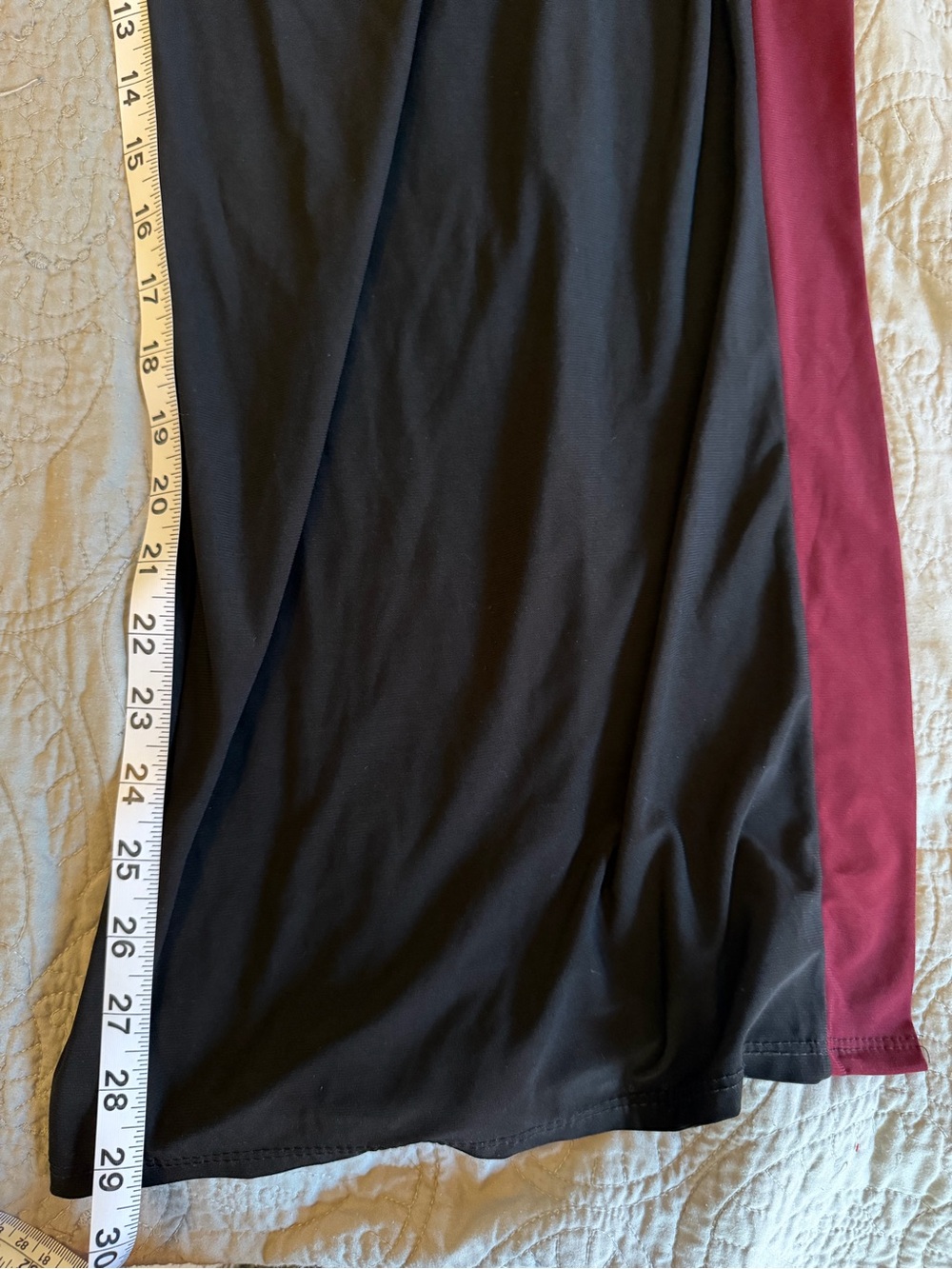 Wide-Leg open side Black Pants with Olive and Burgundy Side Stripes- Windsor - Picture 6 of 6